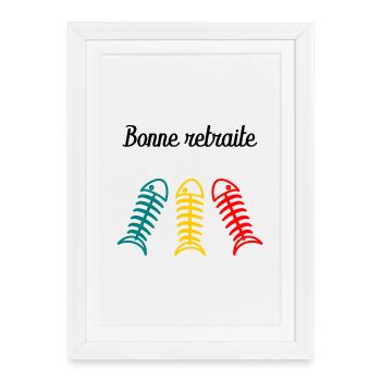 RETRAITE. BONNE RETRAITE. JOYEUSE RETRAITE - Affiche encadrée (27 × 37 cm) - blanc - Devant