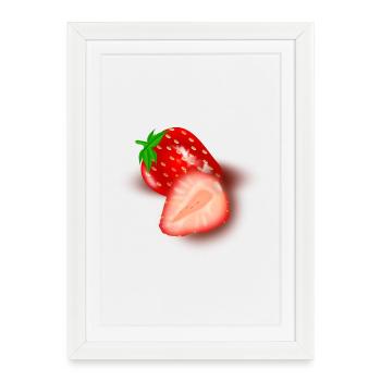 Strawberry Cutaway Illustration - Framed poster (27 × 37 cm) - white - Front