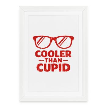 Plus Cool que Cupidon Cœurs Rétro - Affiche encadrée (27 × 37 cm) - blanc - Devant