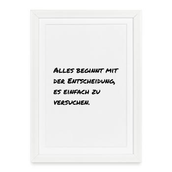 Motivational saying - Framed poster (27 × 37 cm) - white - Front