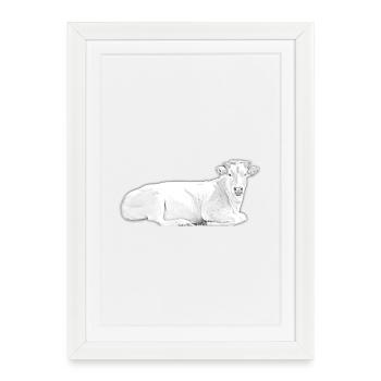 Kuh - Gerahmtes Poster (27 × 37 cm) - Weiß - Vorne