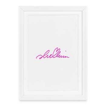 Magenta Graffiti Signature on Black - Framed poster (27 × 37 cm) - white - Front