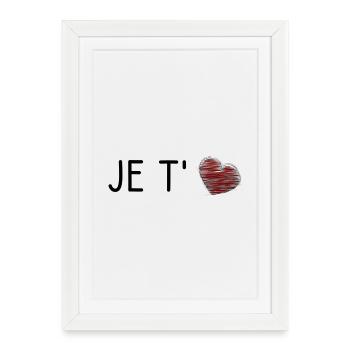 HEART. NOEL. CHRISTMAS. HEARTS. HEART. FATHER's DAY - Framed poster (27 × 37 cm) - white - Front