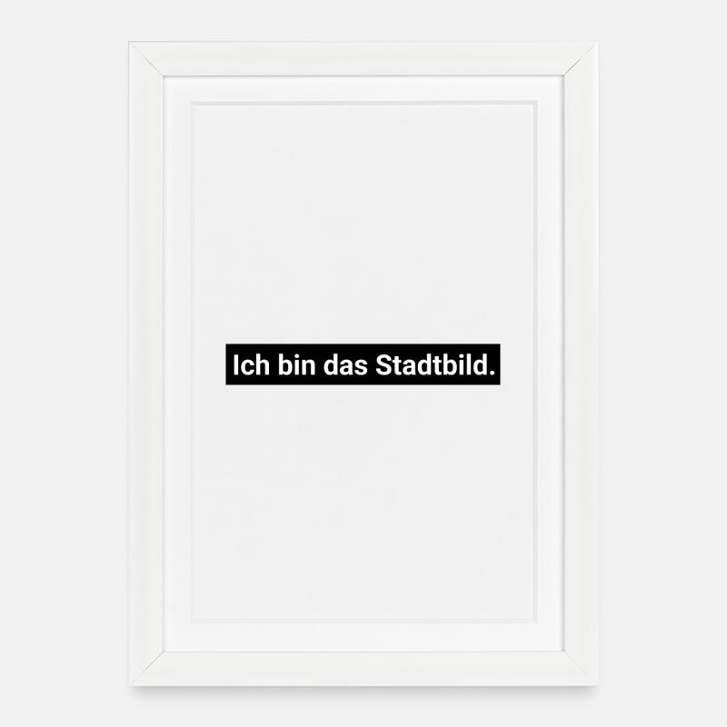 stadtbild - Gerahmtes Poster (27 × 37 cm) - Weiß