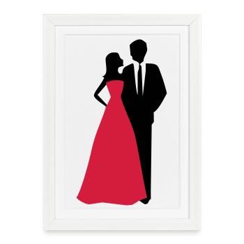 Couples de mariage, jeune mariée, marié - Affiche encadrée (27 × 37 cm) - blanc - Devant