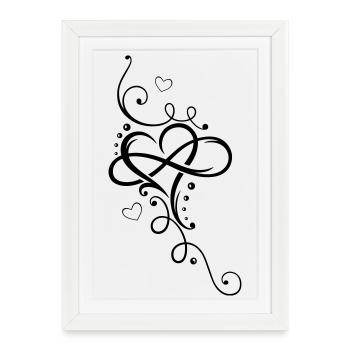 Tribal Heart with large infinity loop - Framed poster (27 × 37 cm) - white - Front