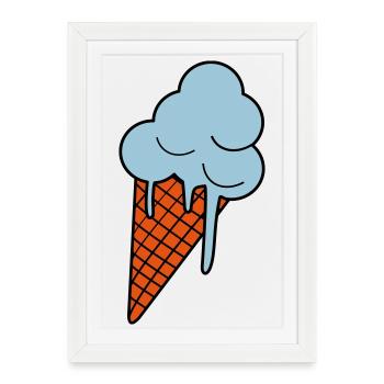 Schmelzendes Eis - Framed poster (27 × 37 cm) - white - Front