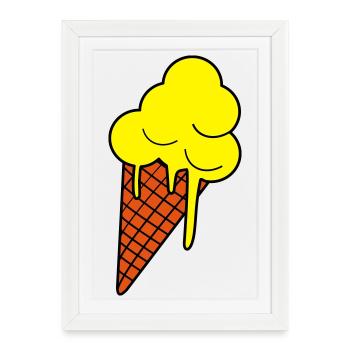 Schmelzendes Eis  Pop Art - Framed poster (27 × 37 cm) - white - Front