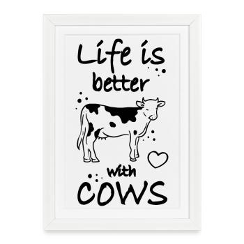 Éleveur de vaches - Affiche encadrée (27 × 37 cm) - blanc - Devant