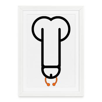 pierceddick1 - Affiche encadrée (27 × 37 cm) - blanc - Devant