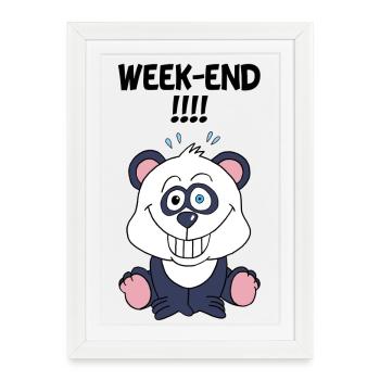 Panda Weekend - Framed poster (27 × 37 cm) - white - Front