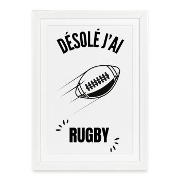 Contour Football Graphique - Affiche encadrée (27 × 37 cm) - blanc - Devant