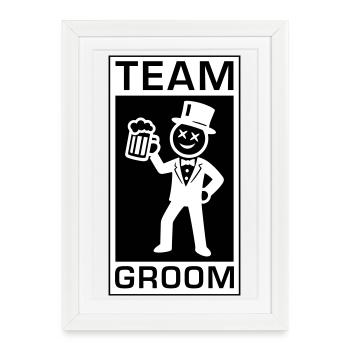L’équipe Groom Bräutigam - Affiche encadrée (27 × 37 cm) - blanc - Devant