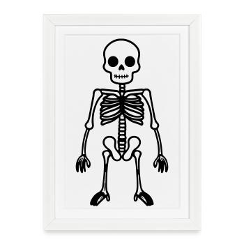 Skeleton Comic - Framed poster (27 × 37 cm) - white - Front