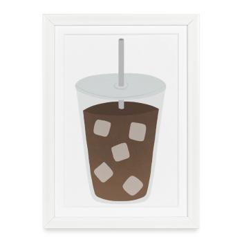 Iced Coffee Cube Pattern - Framed poster (27 × 37 cm) - white - Front