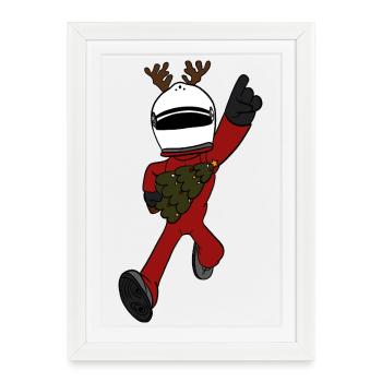 Racer Christmas - Framed poster (27 × 37 cm) - white - Front