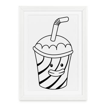 Milkshake Kawaii – Sweet Anime Shake, Good Mood - Framed poster (27 × 37 cm) - white - Front