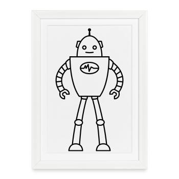 Robots from the Future – AI Sci-Fi Nerd Shirt - Framed poster (27 × 37 cm) - white - Front