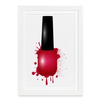 Vernis à ongles rouge dans l’illustration de style graffiti - Affiche encadrée (27 × 37 cm) - blanc - Devant