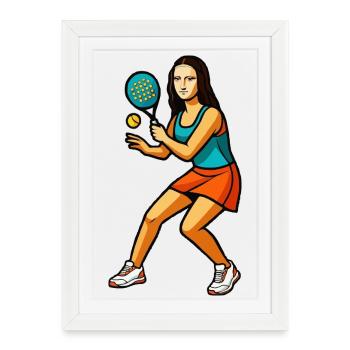 Mona Lisa (La Joconde) padel - Framed poster (27 × 37 cm) - white - Front