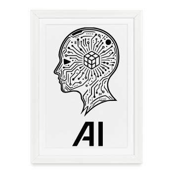 artificial intelligence - Framed poster (27 × 37 cm) - white - Front