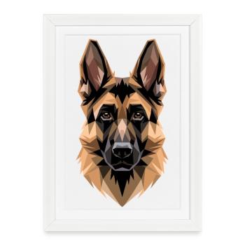 Les chiens bergers allemands adorent les chiens bergers allemands - Affiche encadrée (27 × 37 cm) - blanc - Devant