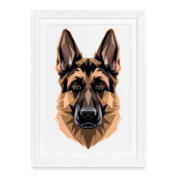 Les chiens bergers allemands adorent les chiens bergers allemands - Affiche encadrée (27 × 37 cm) - blanc - Devant