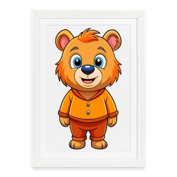 Bébé ours - Affiche encadrée (27 × 37 cm) - blanc - Devant