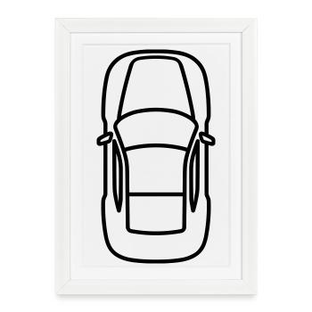 voiture - Affiche encadrée (27 × 37 cm) - blanc - Devant