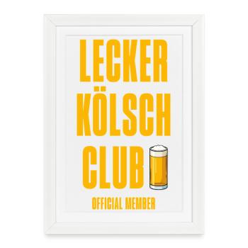 Lecker Kölsch Club Official Member Design - Framed poster (27 × 37 cm) - white - Front