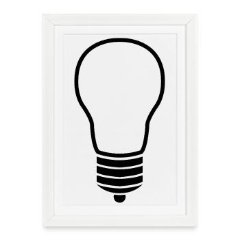 Light bulb - Framed poster (27 × 37 cm) - white - Front