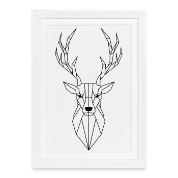 Polygone de cerf - Affiche encadrée (27 × 37 cm) - blanc - Devant