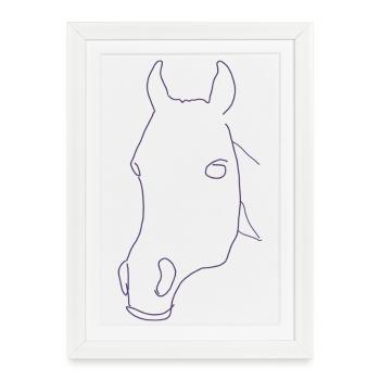 Grey dit non, drôles et doux chevaux - Affiche encadrée (27 × 37 cm) - blanc - Devant
