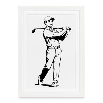Golf - Affiche encadrée (27 × 37 cm) - blanc - Devant