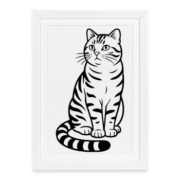 Bengal cat - Framed poster (27 × 37 cm) - white - Front