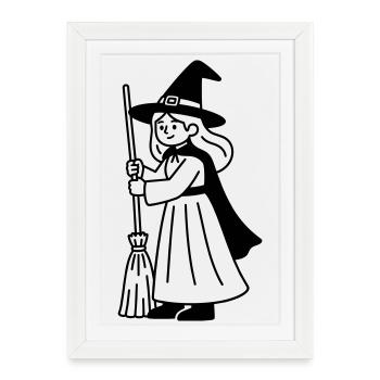 sorcière - Affiche encadrée (27 × 37 cm) - blanc - Devant