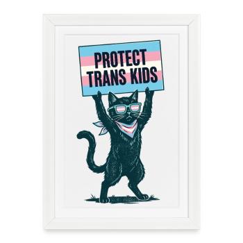 LGBTQ Pride Month - Protect Trans Kids - Framed poster (27 × 37 cm) - white - Front