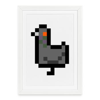 pixel pigeon - Framed poster (27 × 37 cm) - white - Front