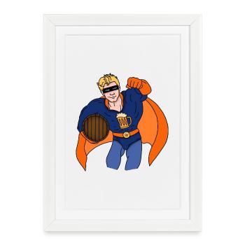 Partyheld - Gerahmtes Poster (27 × 37 cm) - Weiß - Vorne