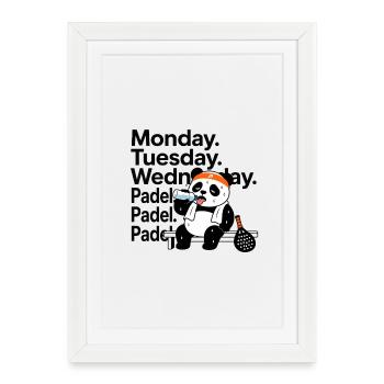 Monday Tuesday Wednesday Padel - Framed poster (27 × 37 cm) - white - Front