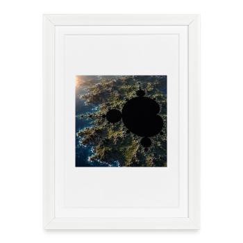 Marine fractal above coast - Framed poster (27 × 37 cm) - white - Front