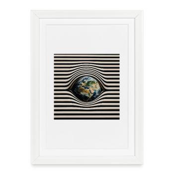 Terre en motif d’ondes optiques - Affiche encadrée (27 × 37 cm) - blanc - Devant