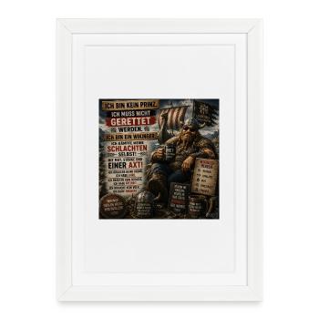 Wikinger Mut und Freiheit Motiv - Gerahmtes Poster (27 × 37 cm) - Weiß - Vorne