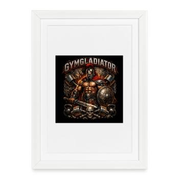 Gym Gladiator - Framed poster (27 × 37 cm) - white - Front