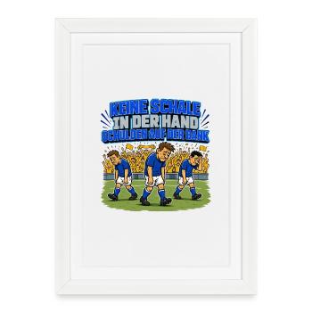 Keine Schale in der Hand, Schulden auf der Bank - Gerahmtes Poster (27 × 37 cm) - Weiß - Vorne