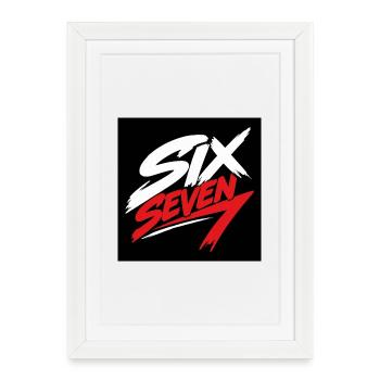Six Seven 7 Red & White Brush - Framed poster (27 × 37 cm) - white - Front