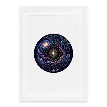 Arbre cosmique de la vie, nous sommes tous faits de matière stellaire - Affiche encadrée (27 × 37 cm) - blanc - Devant