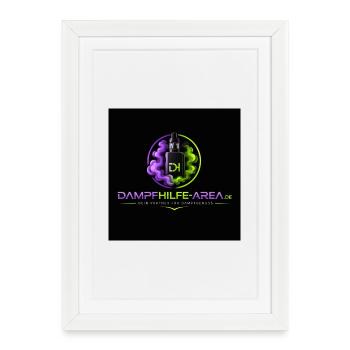 Dampfhilfe Area Neon Logo - Gerahmtes Poster (27 × 37 cm) - Weiß - Vorne