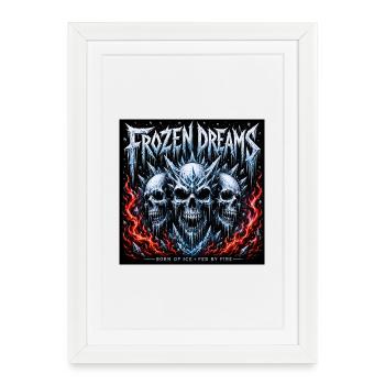 Frozen Dreams Icefire Skulls - Framed poster (27 × 37 cm) - white - Front