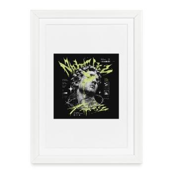 Neon Splatter Sculpture - Framed poster (27 × 37 cm) - white - Front